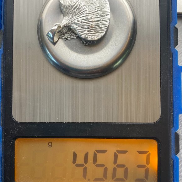 Unique Sterling Silver Textured Leaf Heart Pendant & 18” Necklace CW 925 - 4.5gm - Picture 12 of 13